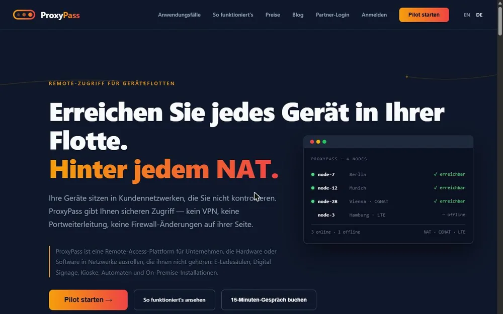 Startseite von ProxyPass
